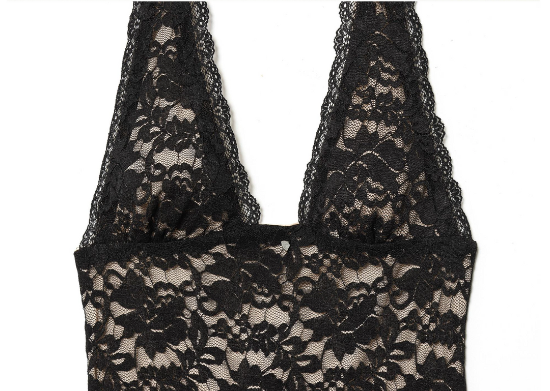 Reign | Black Lace Halter Maxi Dress