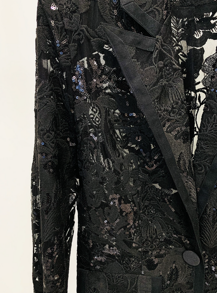 Jett | Sequin Lace Embroidered Blazer &amp; Pants Two Piece Set