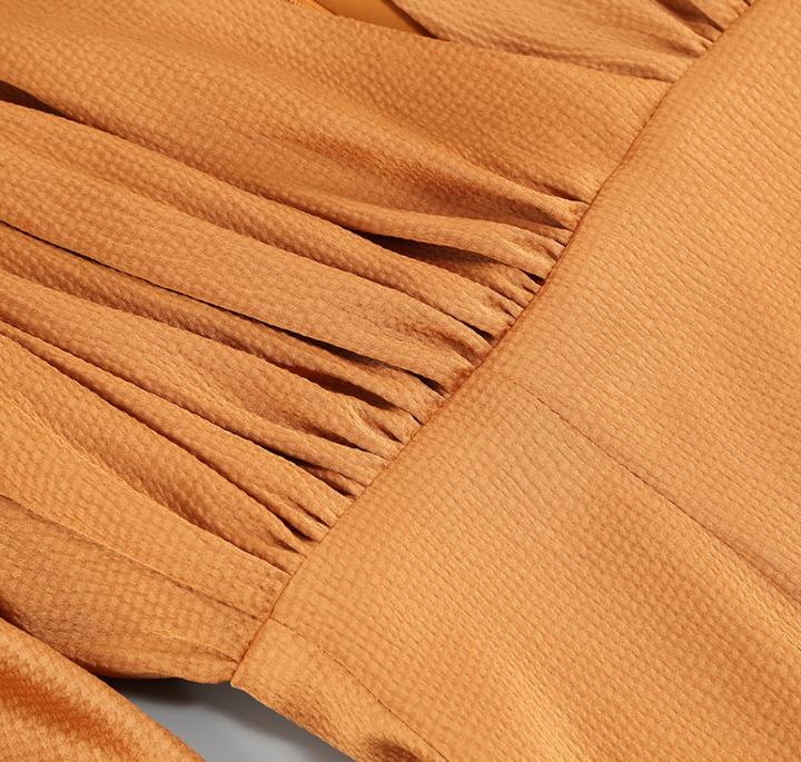 Hiss | V-Neck Balloon Sleeve Maxi Dress