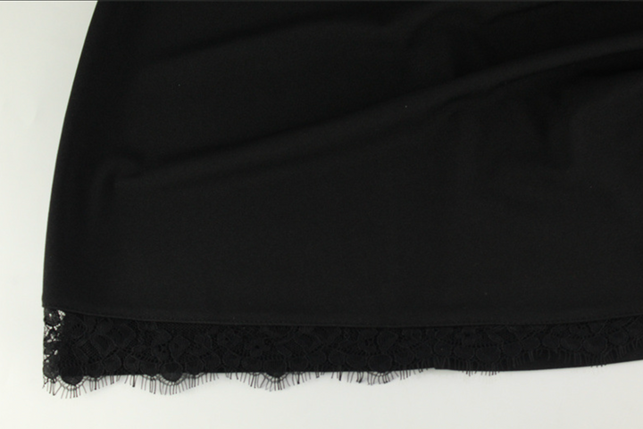 Catch | Black Lace Trim Mock Neck Cutout Bodycon Mini Dress