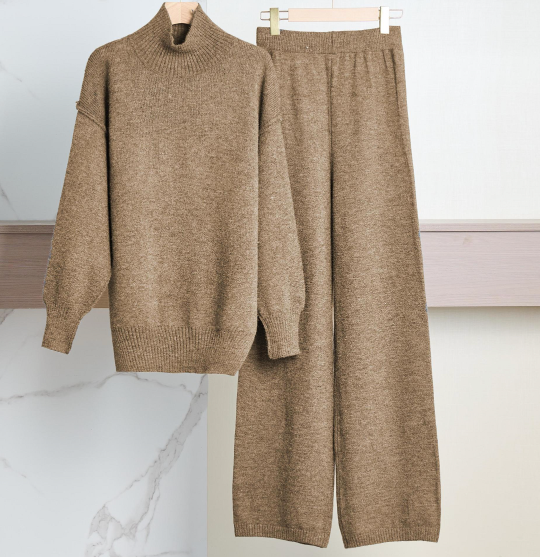 Lax | Turtleneck Sweater Wide Leg Pants Lounge Set