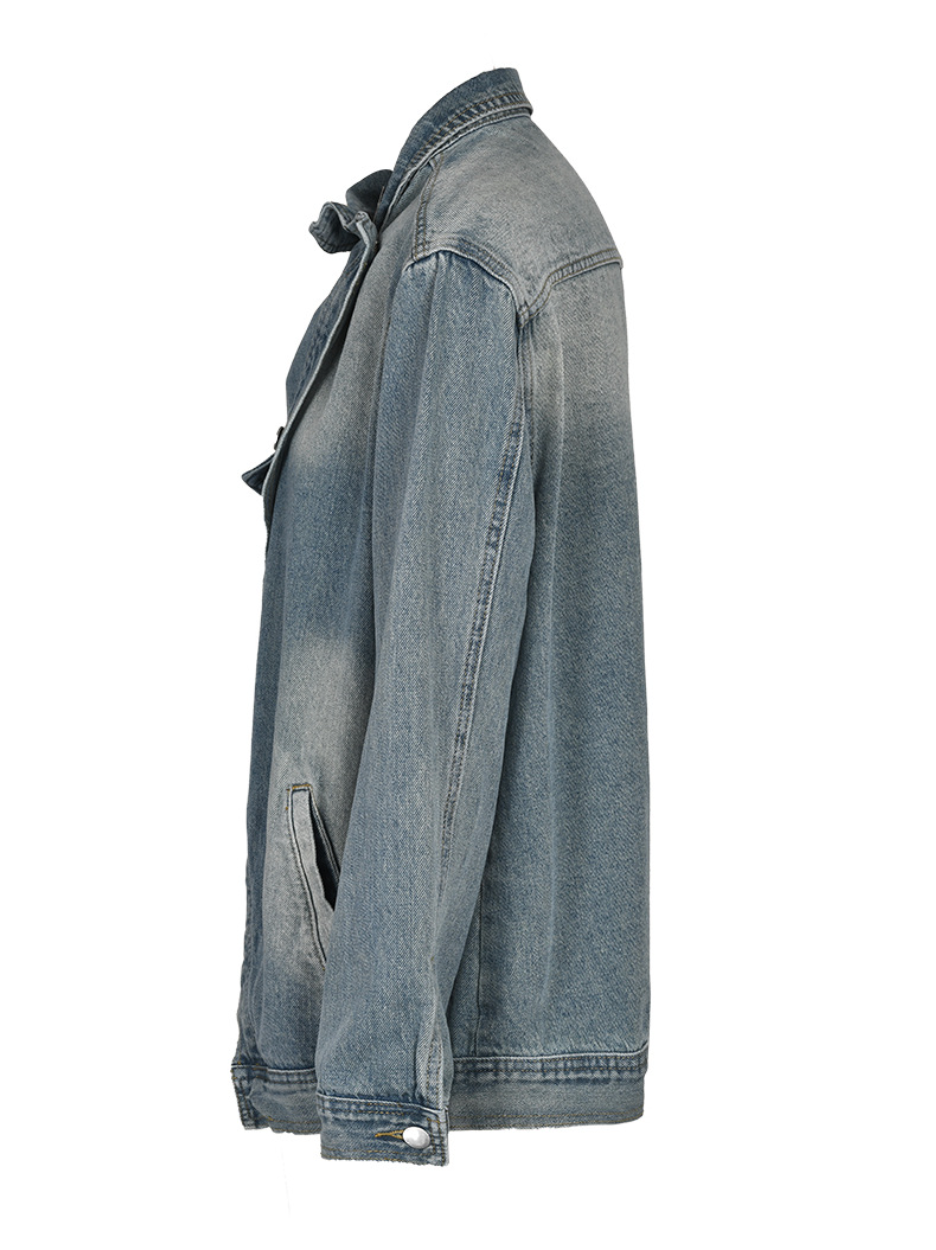 Chill | Light Wash Blue Oversized Trucker Jacket