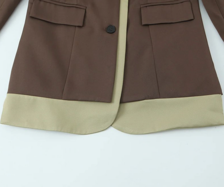 Split | Contrast Trim Longline Blazer