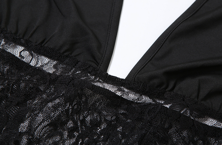 Torn | Black Halter Lace Maxi Skirt Set