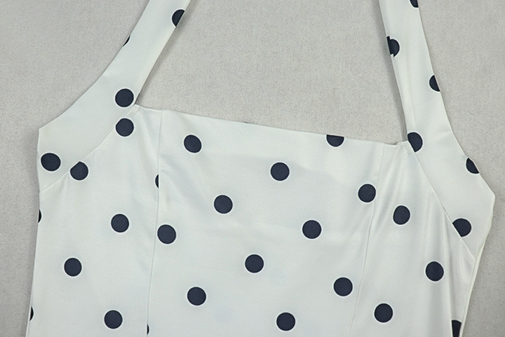 Pull | Polka Dot Halter Fit and Flare Mini Dress