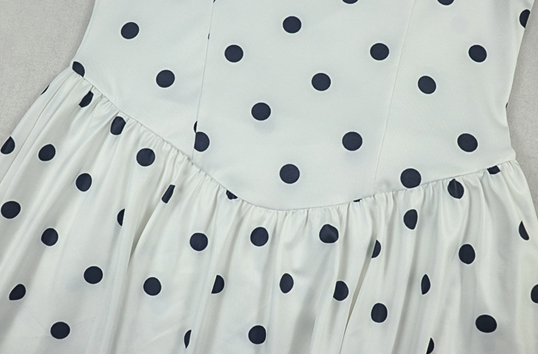 Pull | Polka Dot Halter Fit and Flare Mini Dress