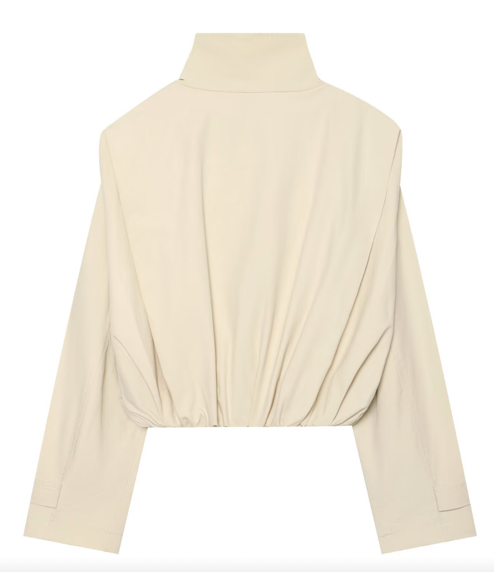 Scout | Cream Cropped Double Breasted Trench Jacket