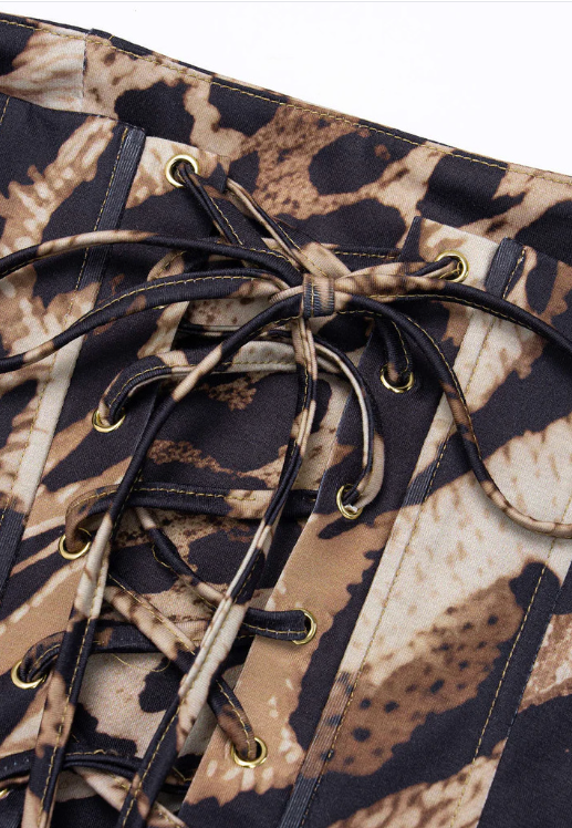 Brave | Leopard Print Corset Maxi Dress